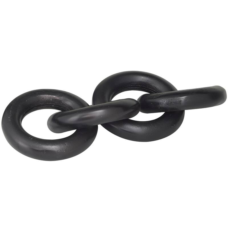 Aluminum Metal Chain Decorative Sculpture - Silver, Gold, Black- Roche River Decor