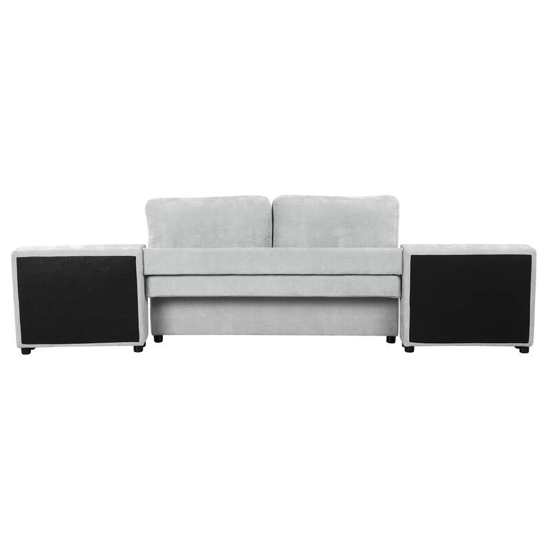 Sectional Sofa for Living Room Modular Sleeper Sofa with 2 Storage Racks Free-combined Sofa, Upholstered Corner Chaise