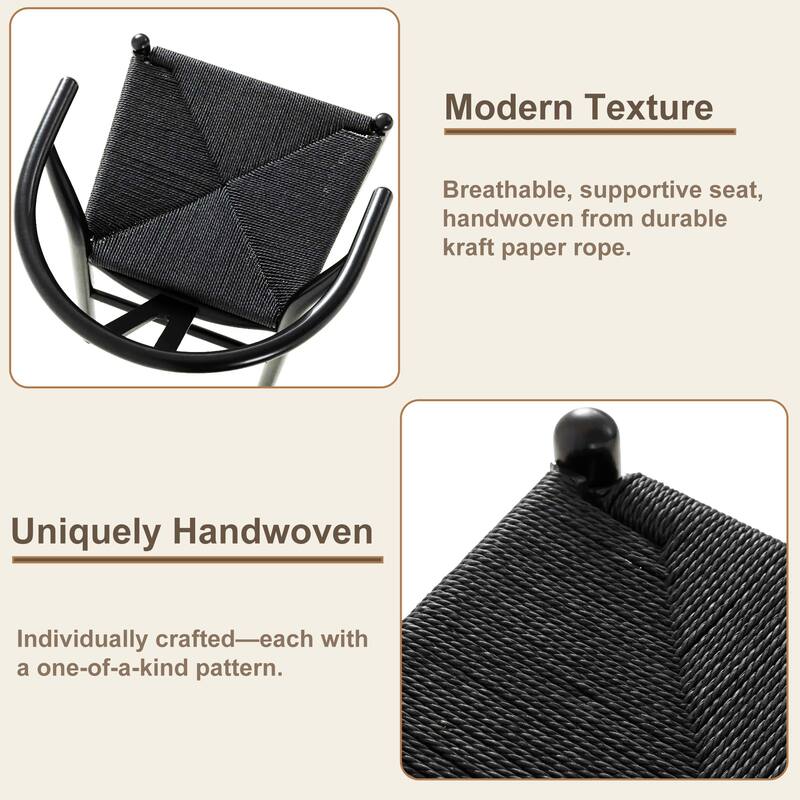 Set of 2 Handwoven Boho Dining Chairs