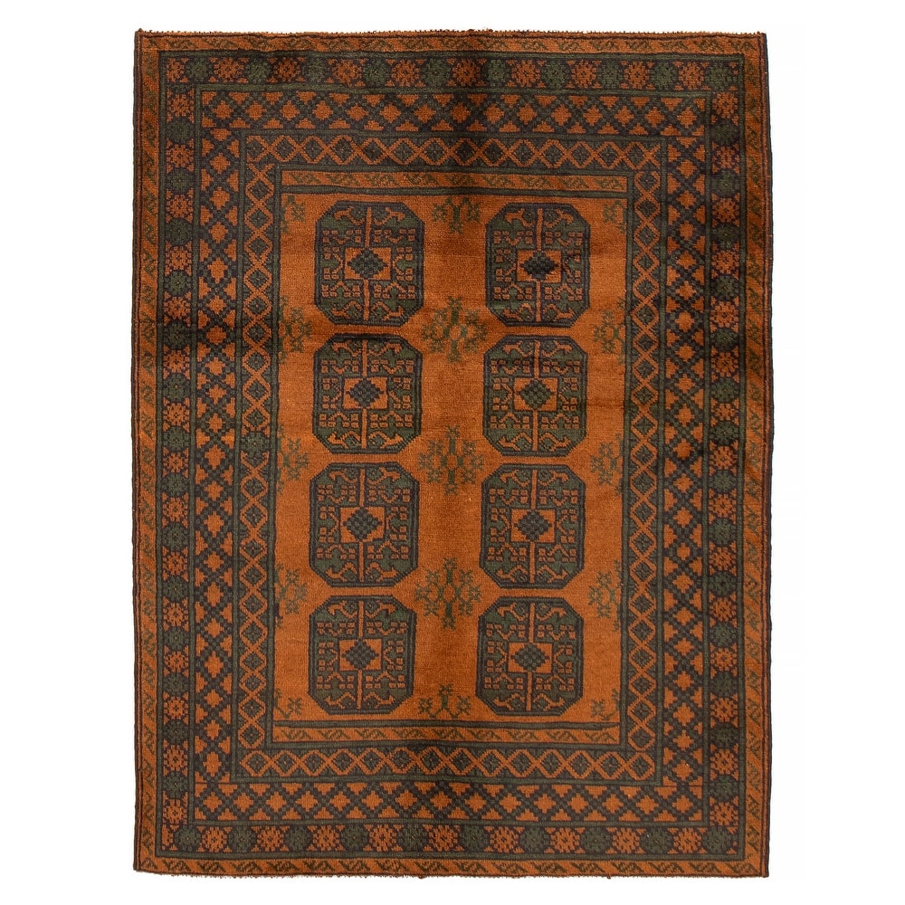 ECARPETGALLERY Hand-knotted Uzbek Kargahi Brown Wool Rug - 4'11 x 6'4