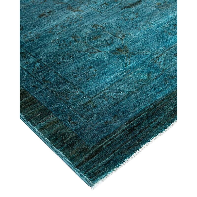 Overton Hand Knotted Wool Vintage Inspired Modern Contemporary Overdyed Brown Area Rug - 12' 1" x 14' 10"