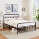 preview thumbnail 8 of 34, Industrial Metal Platform Bed Frame with Headboard Twin/Full/Queen/King Size Bed Black - Full