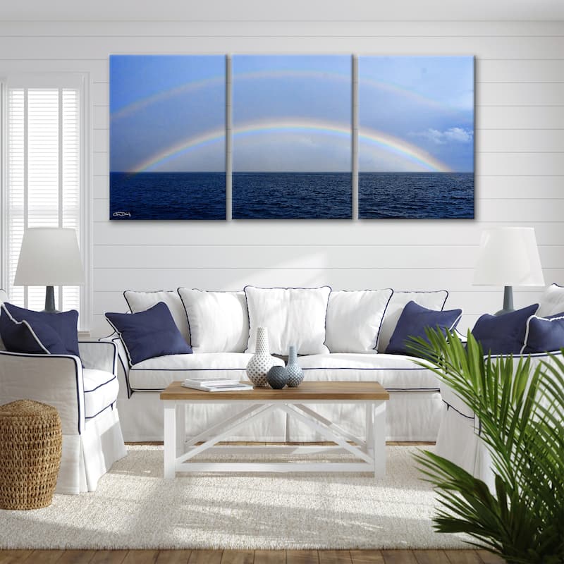 Ready2HangArt 'Double Rainbow' 3-Piece Wrapped Canvas Wall Art Set