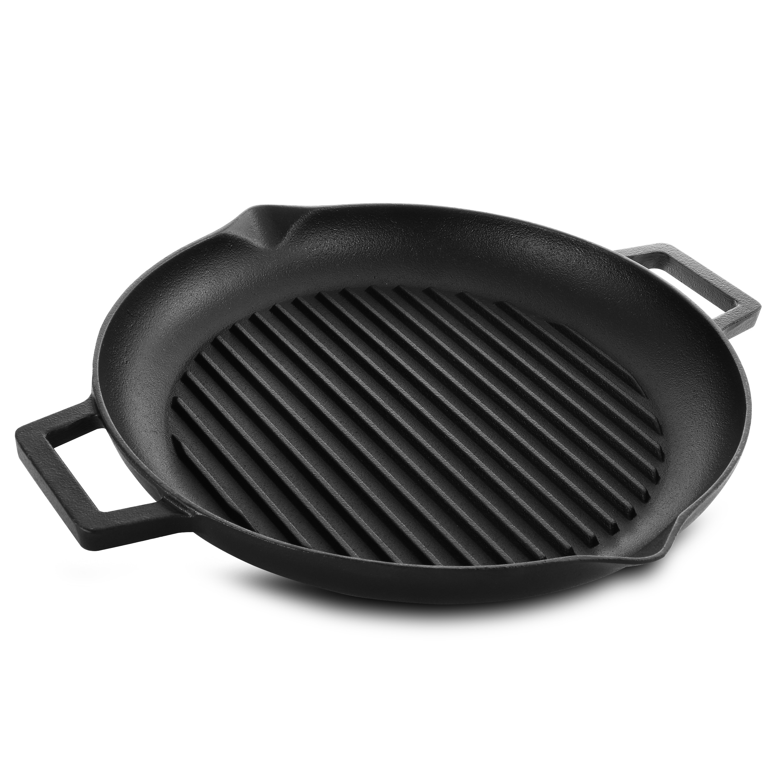 12 Inch Preseasoned Cast Iron Grill Pan with Dual Pouring Spouts Bed Bath   Beyond 35278799