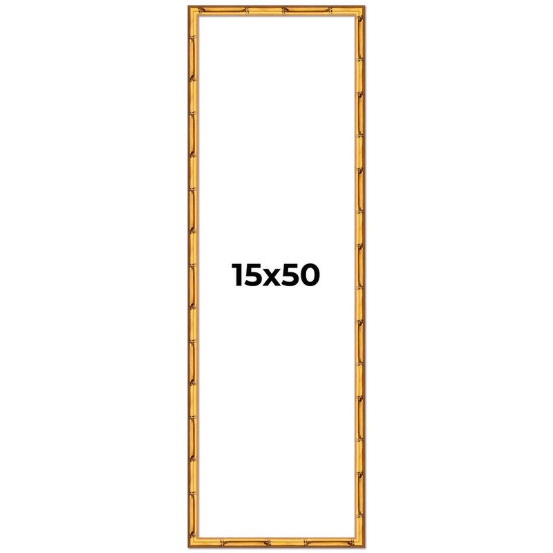 15x50 Frame Gold Bamboo Picture Frame Modern Photo Frame Includes UV Acrylic Shatter Guard Front Acid Free Foam Backing Board