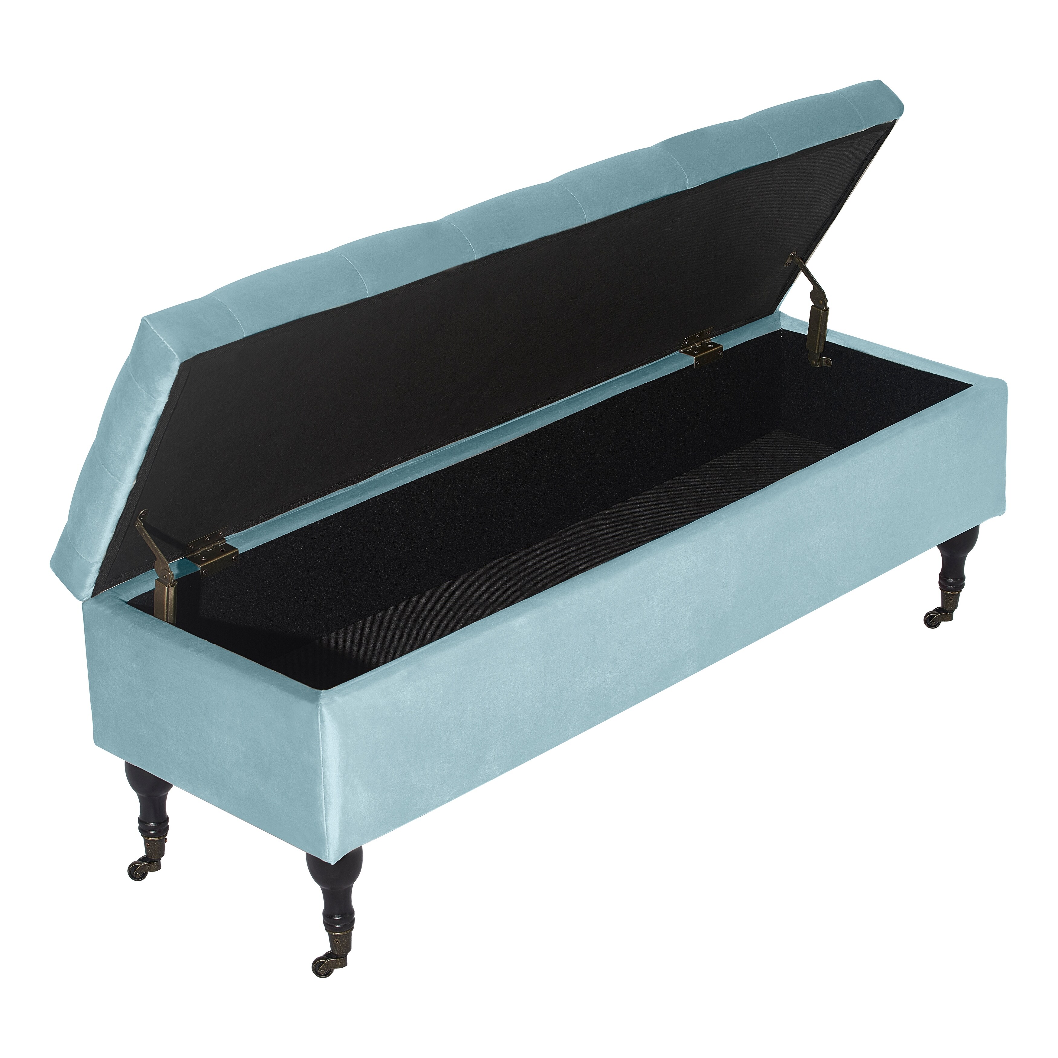 Elle Decor Collette Tufted Storage Bench in French Linen 