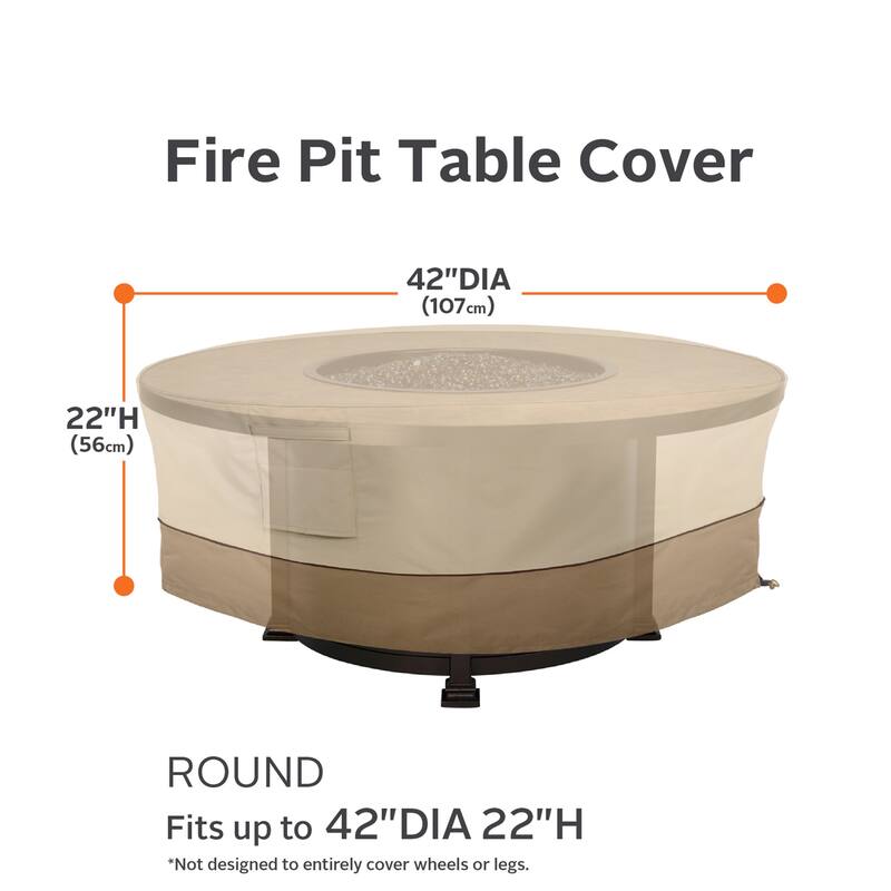 Classic Accessories Veranda Water-Resistant 42 Inch Round Fire Pit Table Cover