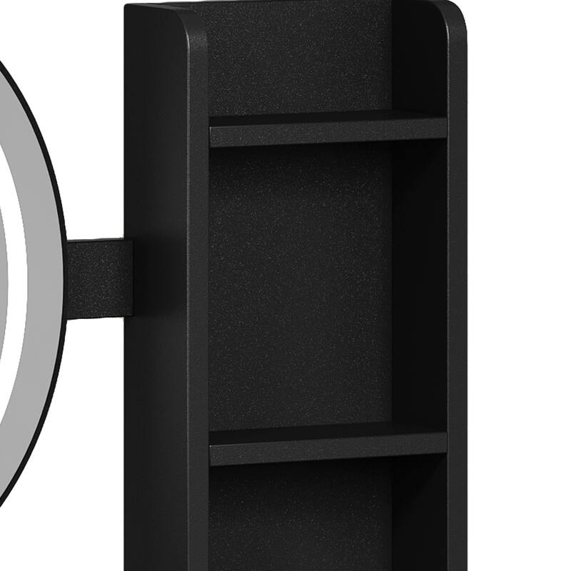Moasis Makeup Vanity Set With Storage Ottoman and LED Lighted Mirror & Charge Station