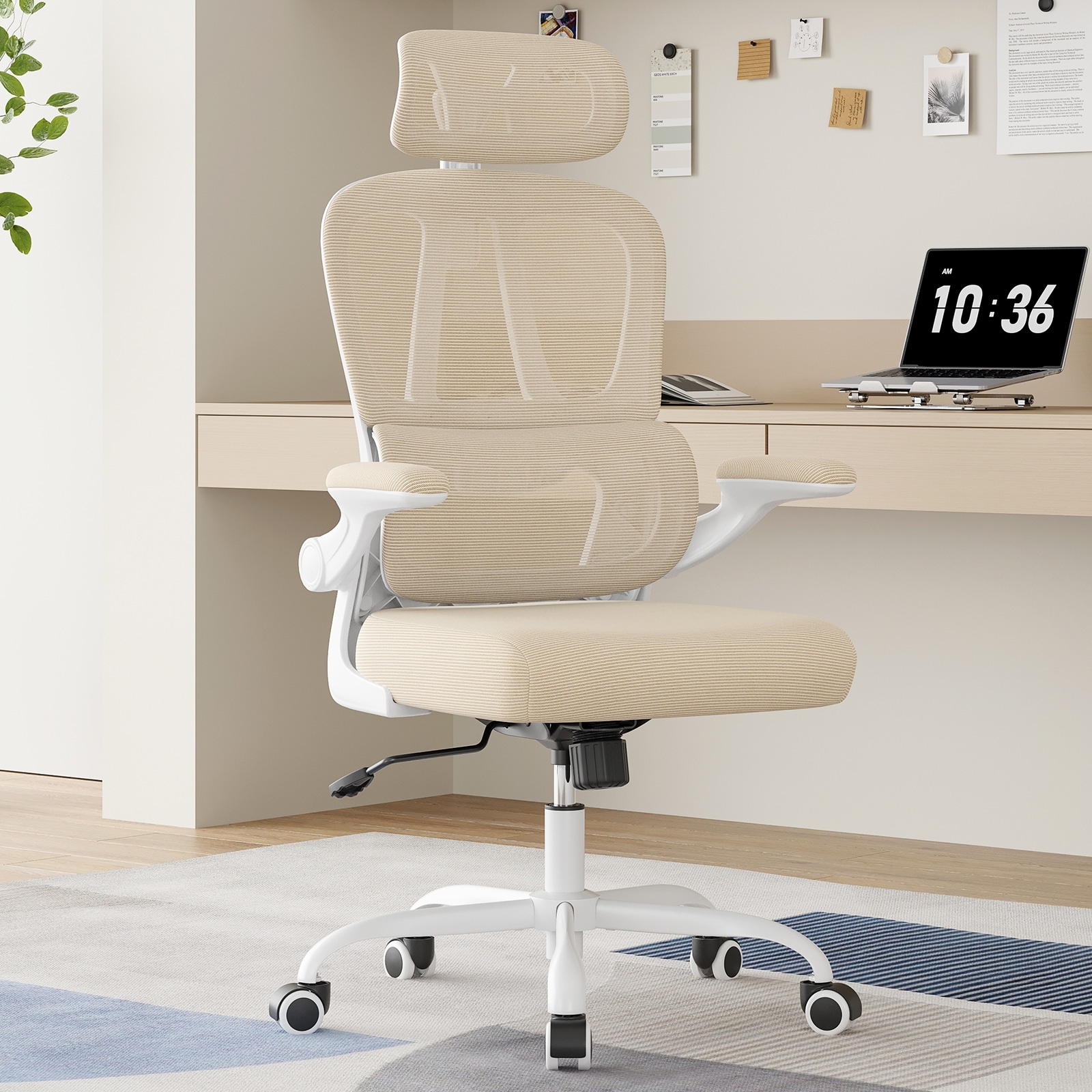 Ergonomic Office Chair, Desk Chair with Headrest and Lumbar Support, High Back Swivel Home Office Chair with Headrest