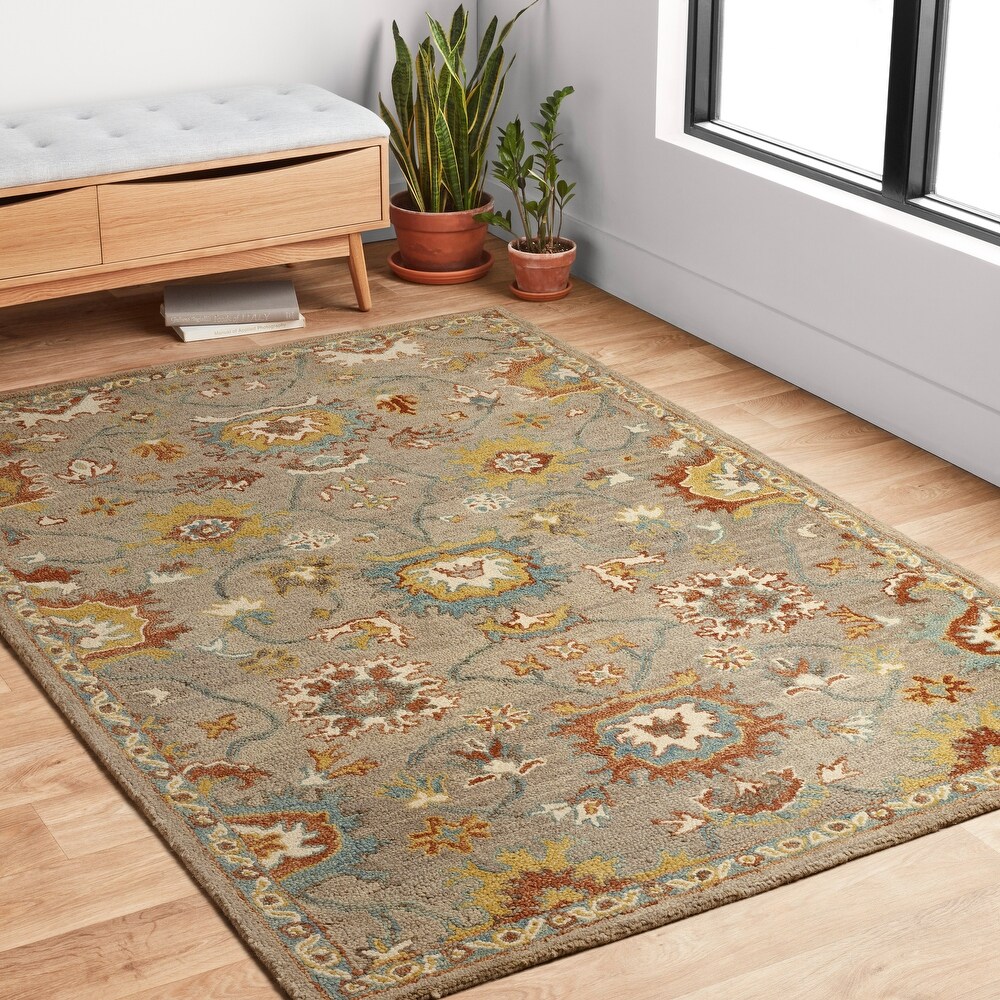 Shop Alexander Home Prescott Floral Hand Hooked 100 Wool Rug 9 3 X 13 Overstock 15891945