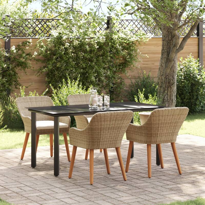 Modern Dining Table for Home Use - Beige 63.0 x 31.5 x 29.1 square table legs 4chair