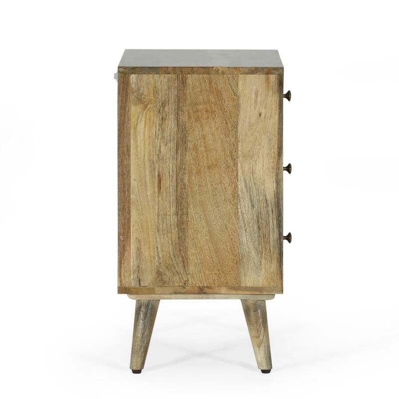 Lytle Boho Mango Wood 3-drawer Nightstand by Christopher Knight Home