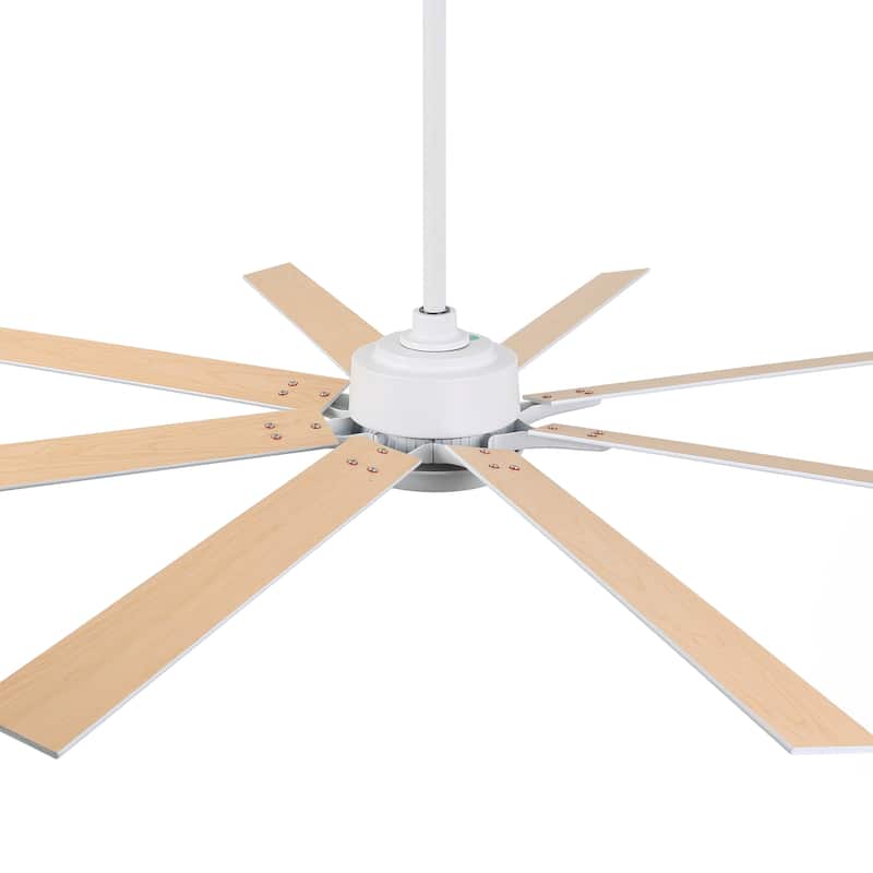 65-Inch Antique Brass/ Black/ White Reversible Large Ceiling Fan with Light and Remote