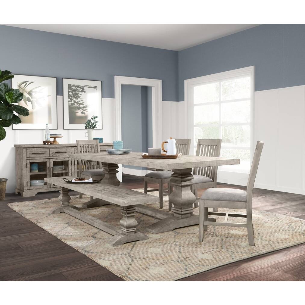Sagrada Sierra Grey Pine Wood Dining Table - Sierra Gray