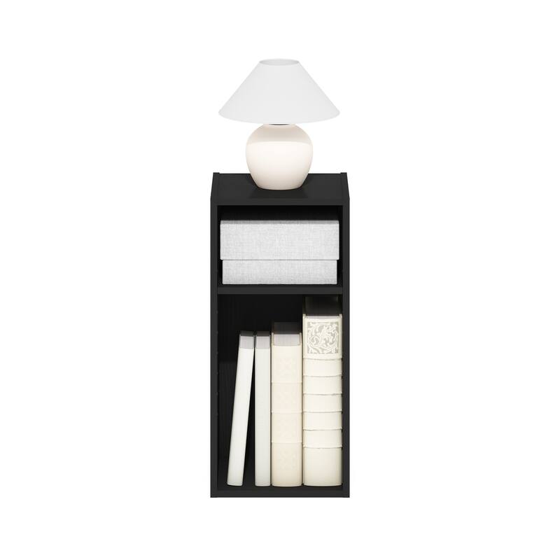 Furinno Fulda 2-Tier Space Saving Storage Shelf Bookcase, 10-Inch Width