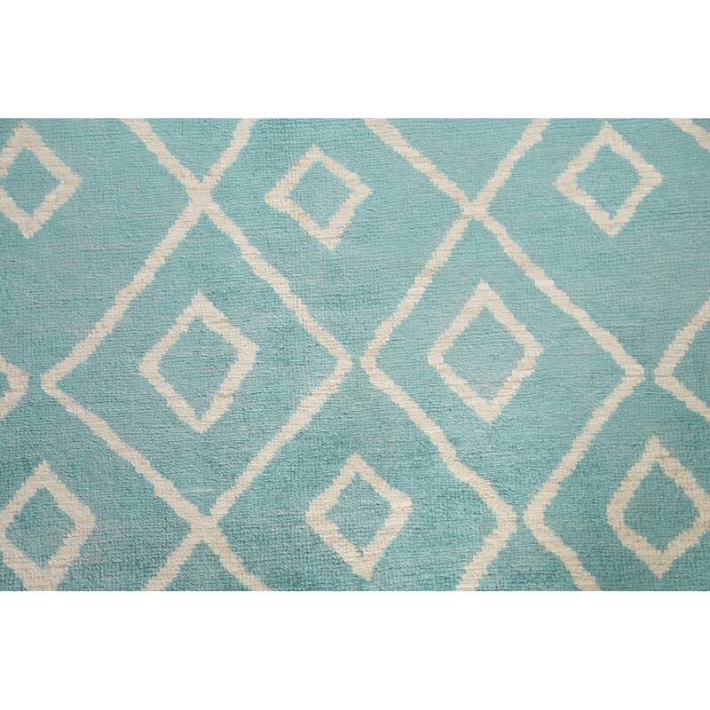 Contemporary Moroccan Vegetable Dye Area Rug Hand-knotted Wool Carpet - 5'6" x 7'9"