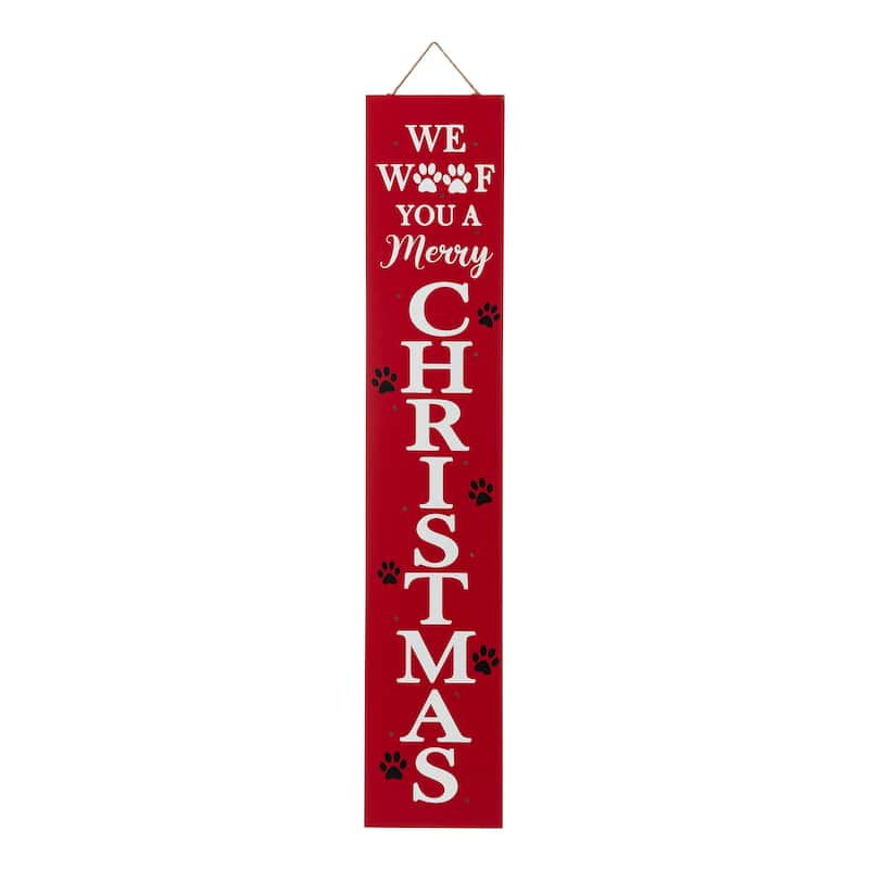 Glitzhome 42"H Lighted Wooden "Merry Christmas" Porch Sign Decor