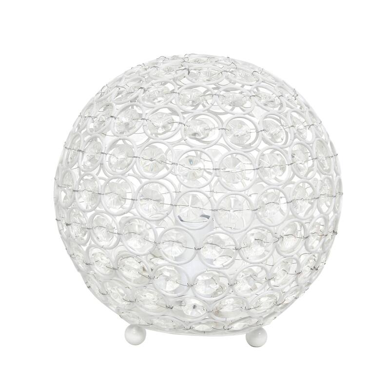 Crystal Ball Sequin Table Lamp - 8-Inch - White