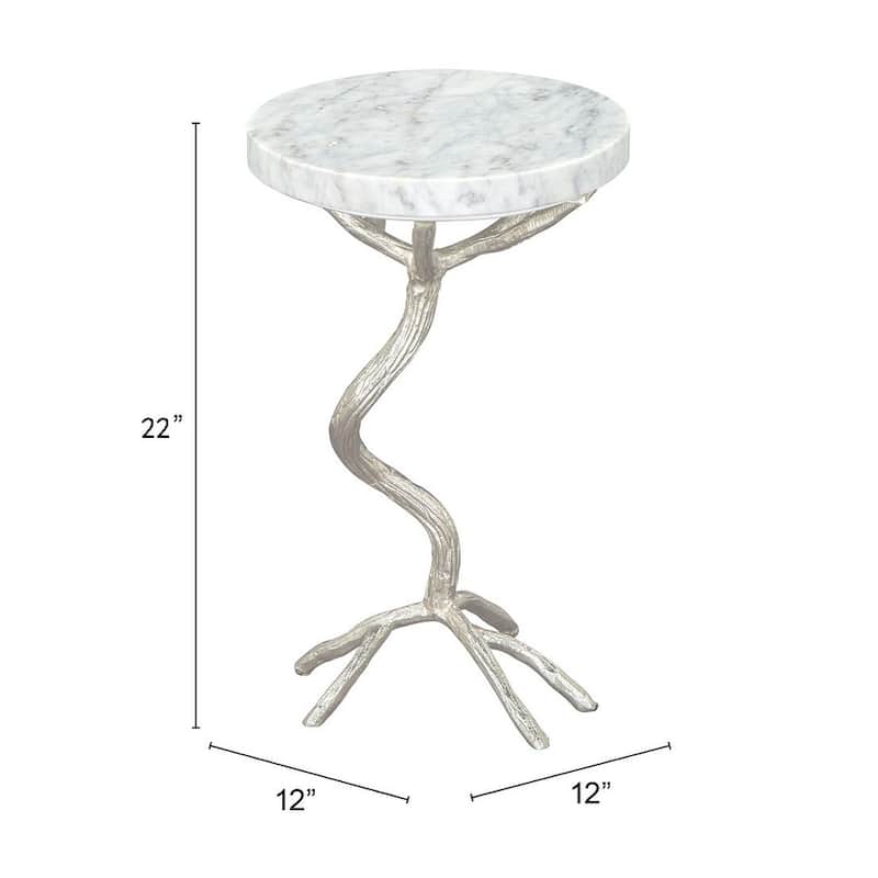 Countryside Side Table White & Silver