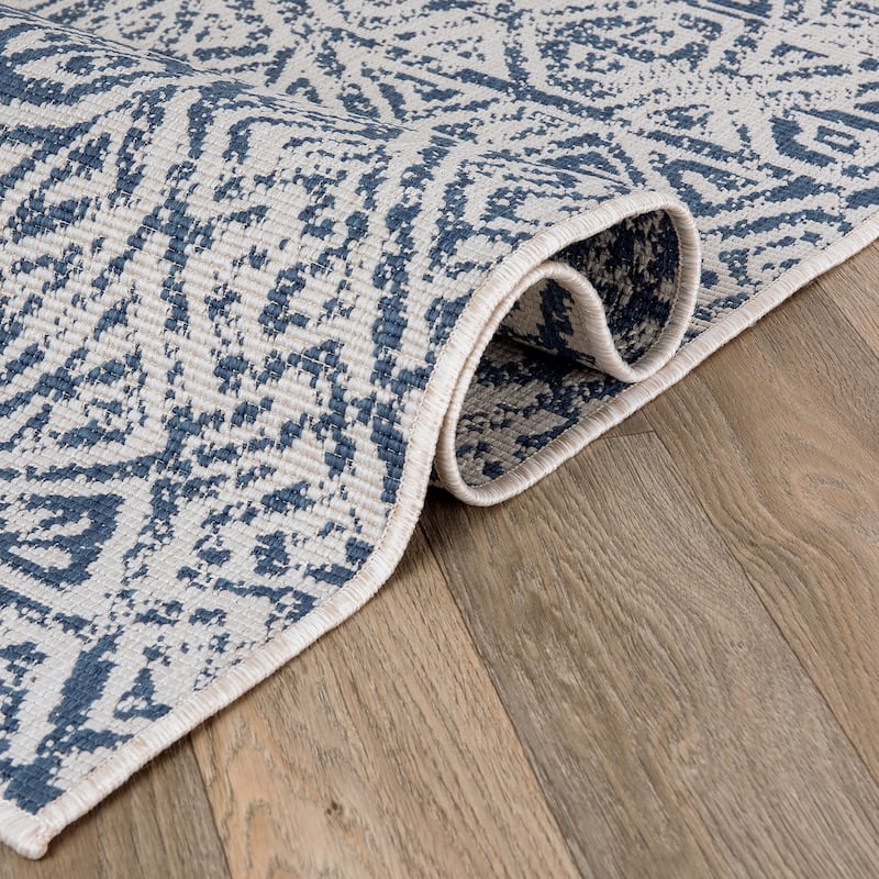 World Rug Gallery Contemporary Geometric Indoor/Outdoor Area Rug