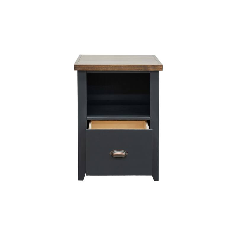 Bridgevine Home Modern Farmhouse 22 inch 1-drawer file, No Assembly Required, Two-Tone Finish