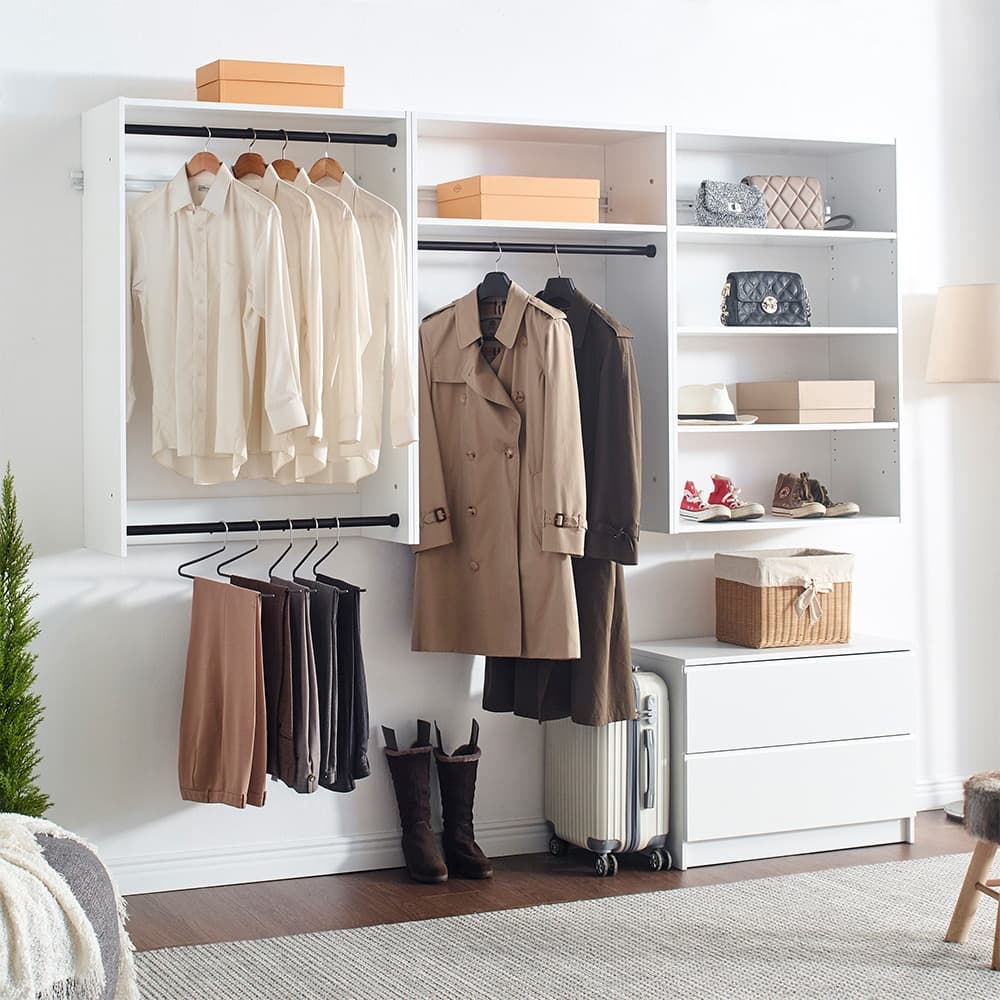 Devi Wall Mounted Wood Closet System - 13.78"D x 125.98"W x 45.28"H