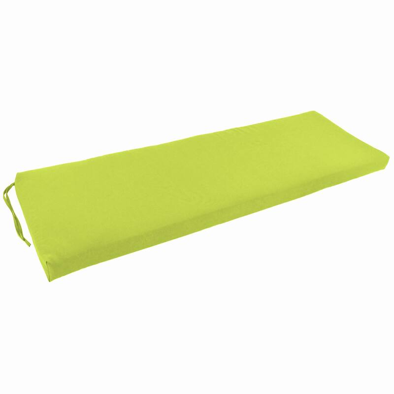 Twill Indoor Bench Cushion (48-, 51-, or 54-inches wide) - 48" wide - Mojito Lime