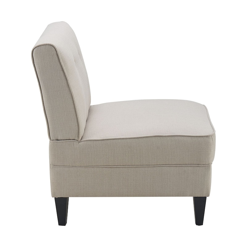 Serta Copenhagen Tufted Armless Accent Chair with Cushioned Seat and Padded Back, Slipper Chair, Compact Profile, Sleek Lines