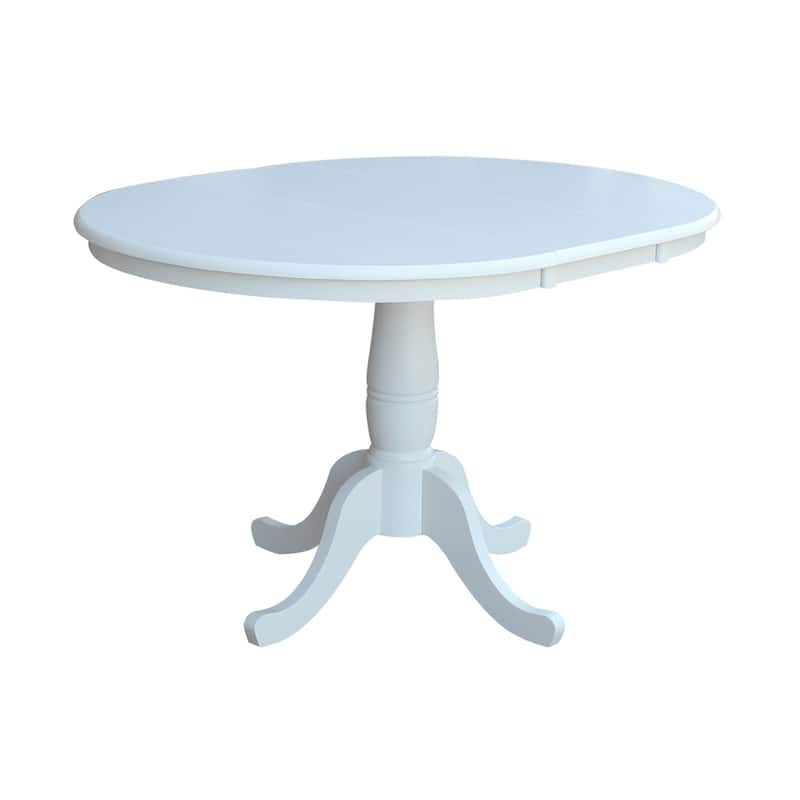 International Concepts 36" Round Extension Dining table with 4 X-back Chairs - Set of 5