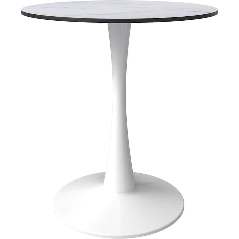 Bristol 24" Round Dining Table, Modern Pedestal Base Kitchen Table - Sintered Stone/MDF Top for Kitchen & Small Spaces