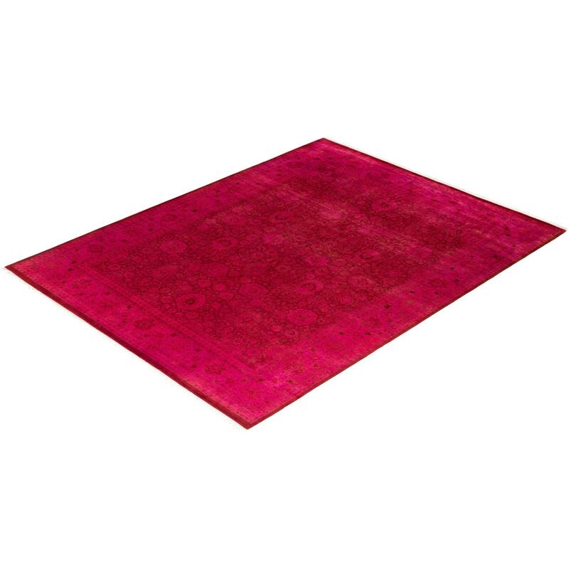 Overdyed, One-of-a-Kind Hand-Knotted Area Rug - Pink - 8' 2" x 10' 3"