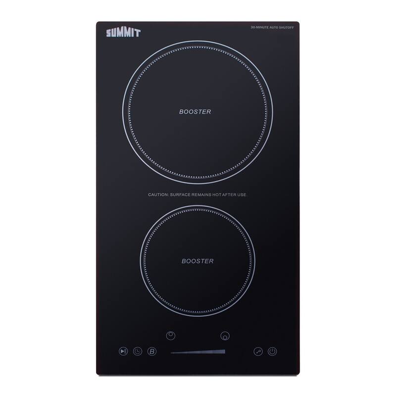 Summit SINCH230V2 12" Wide 2 Burner Electric Cooktop with Auto Shutoff - Black