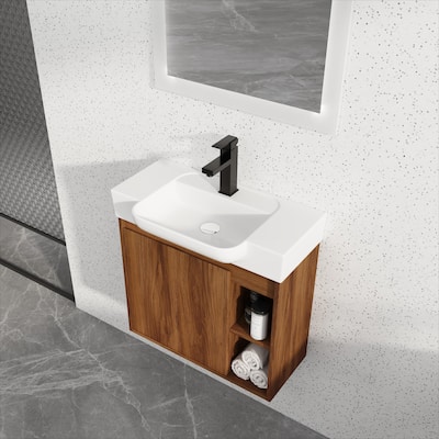 24'' Wall-Mounted Bathroom Vanity with Ceramic Sink