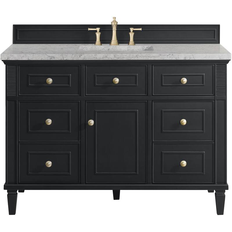 James Martin Vanities 424-V48-FEJP Lorelai 48" Free Standing Single - Black Onyx