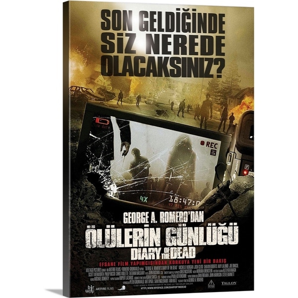 "Diary of the Dead - Movie Poster - Turkish" Canvas Wall Art