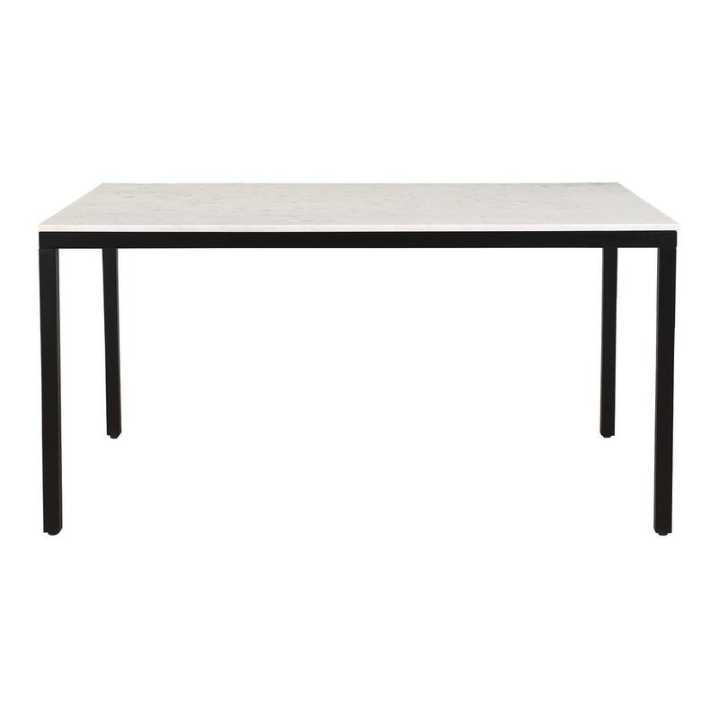 Aurelle Home Pariso Modern White Marble-Top Table - 60" W x 30" H x 36" D