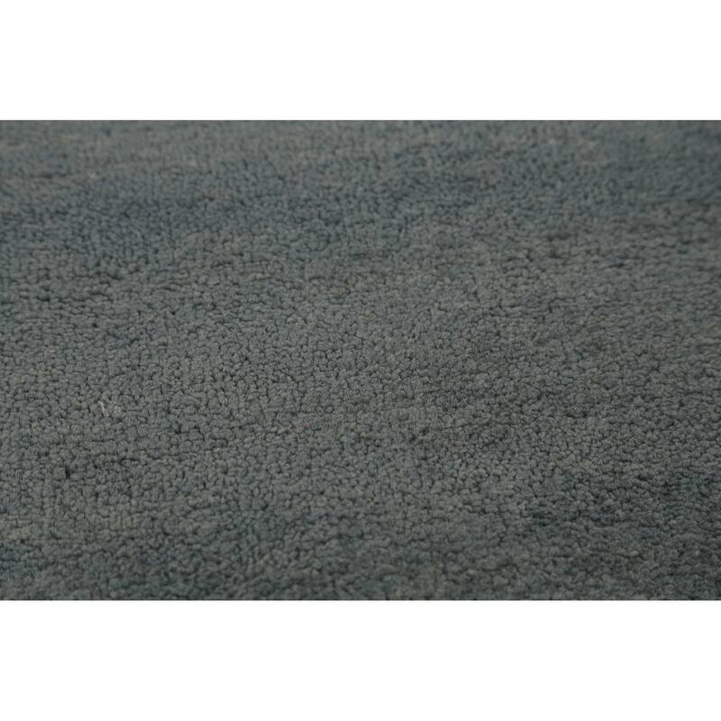 Hand Knotted Oriental 100% Wool Carpet Modern Solid Navy Blue & Blues Gabbeh Runner Rug - 9' 11'' X 2' 11''