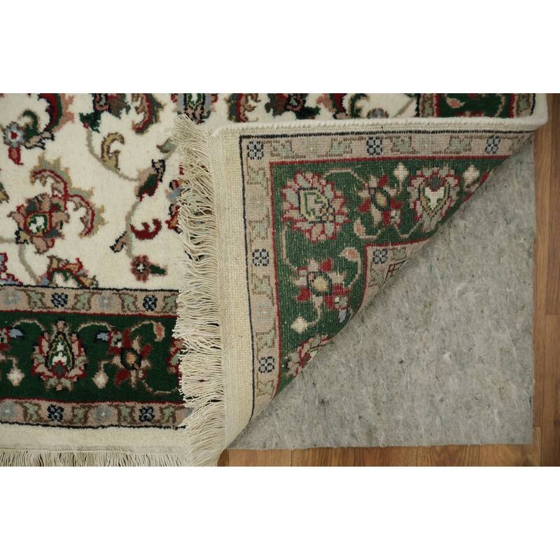 Hand Knotted Oriental 100% Wool Carpet Traditional All-Over Beige & Ivories Kashan Area Rug - 5' 0'' X 3' 0''