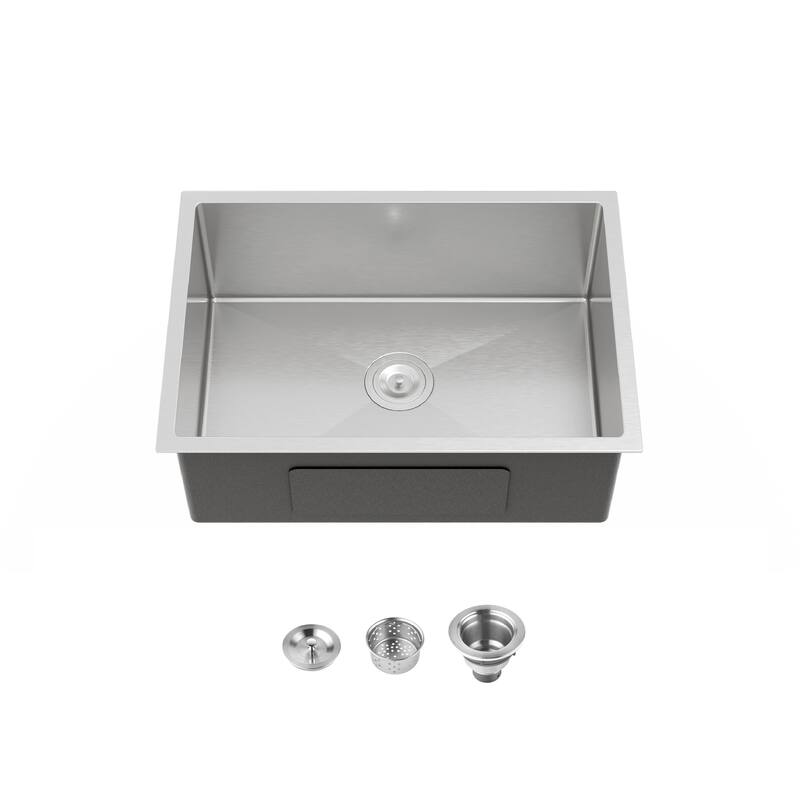 Stainless Steel Kitchen Sink Single Bowl with US Standard Drain and Hook