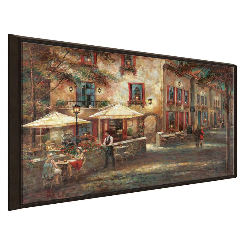 "Courtyard Cafe" by Ruane Manning Print on Floating Canvas