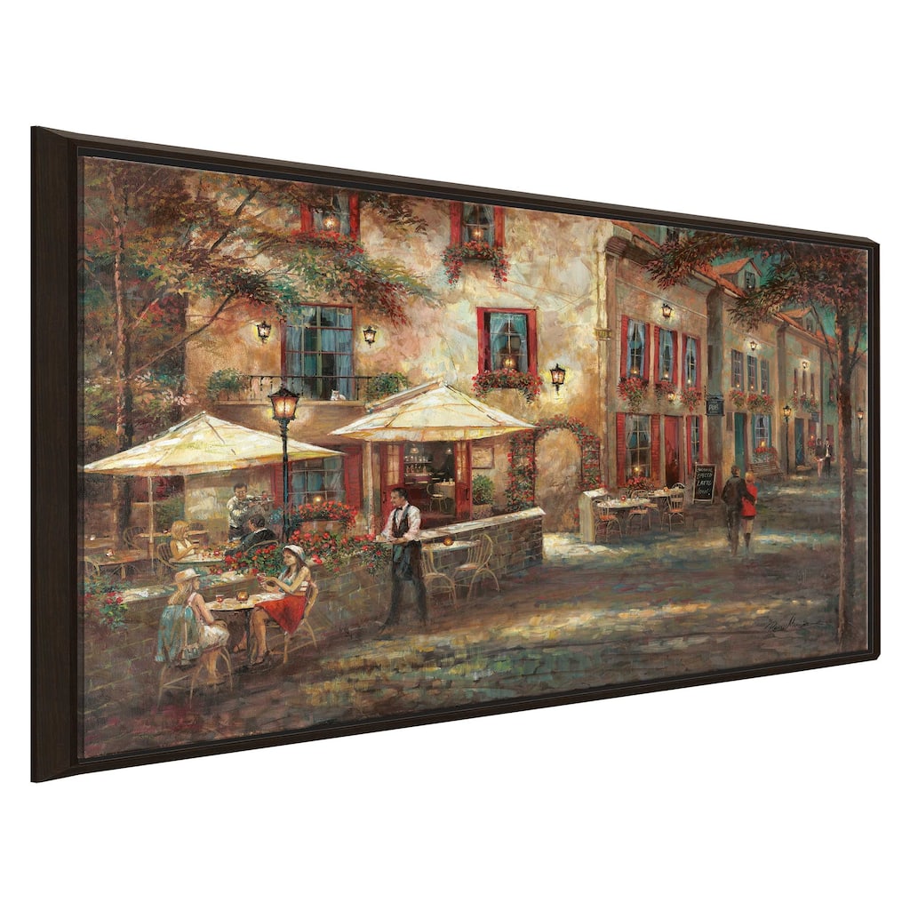 "Courtyard Cafe" by Ruane Manning Print on Floating Canvas