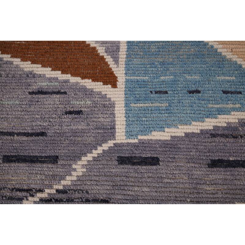 Abstract Moroccan Oriental Large Area Rug Handmade Wool Carpet - 9'10"x 14'7"