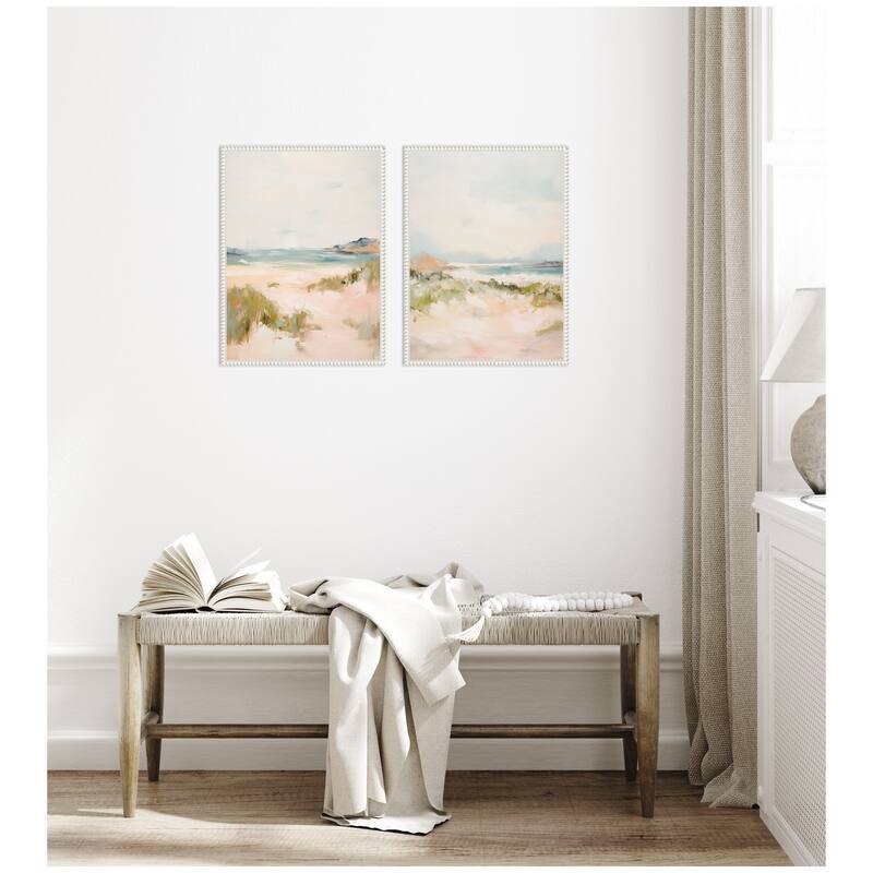 Kate and Laurel White Tranquil Landscape 2 Piece Framed Canvas Wall Art Set by Amy Lighthall