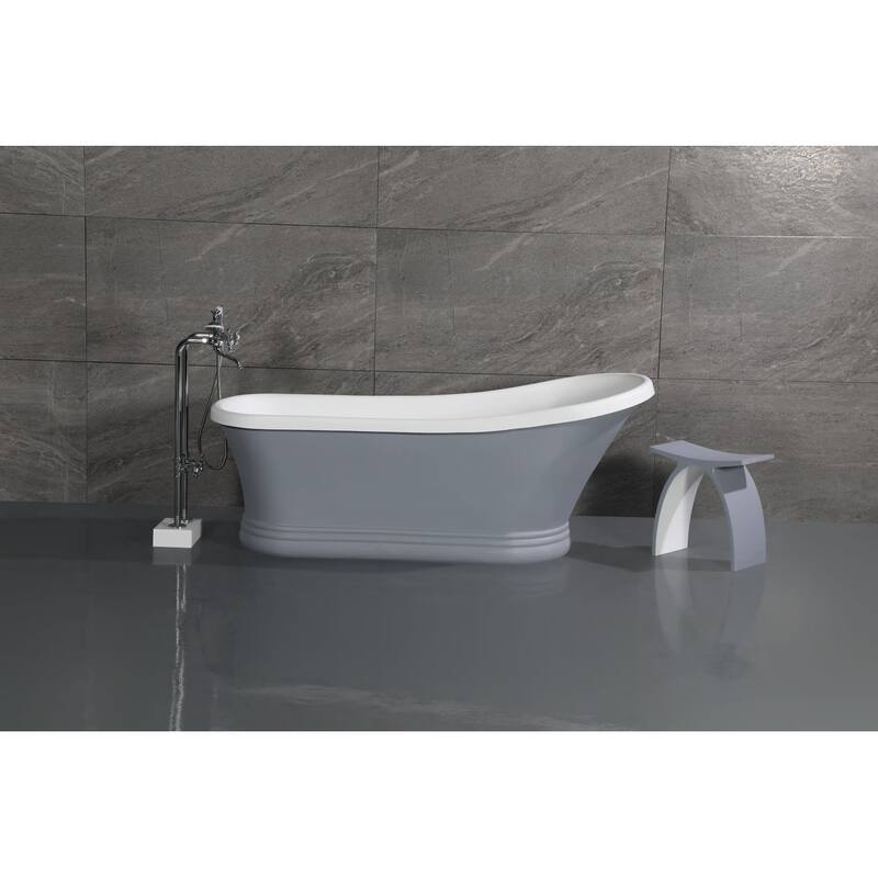 Kingston Brass VRTSS673026WG Arcticstone 68" Pedestal Solid Surface