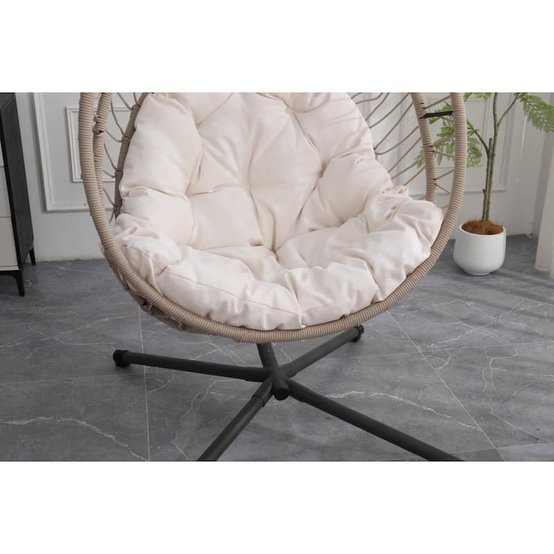 HDPE Egg Hanging Chair with Stand - 350lb Capacity Outdoor/Indoor Swing Chair