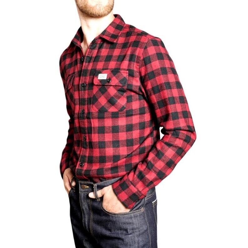 Shop Kimes Ranch Western Shirt Mens Plaid Button Red Black