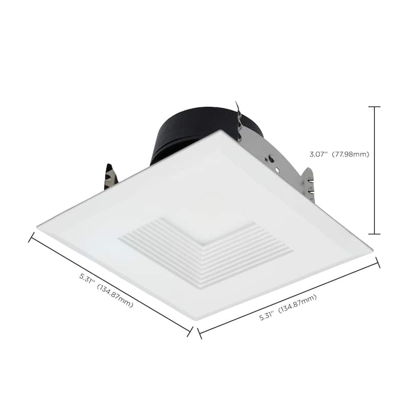 Retrofit Deep Baffle 5.8/7/9.5Ws 27K/30K/35K/40K/50K CCT 4In Square White 120V