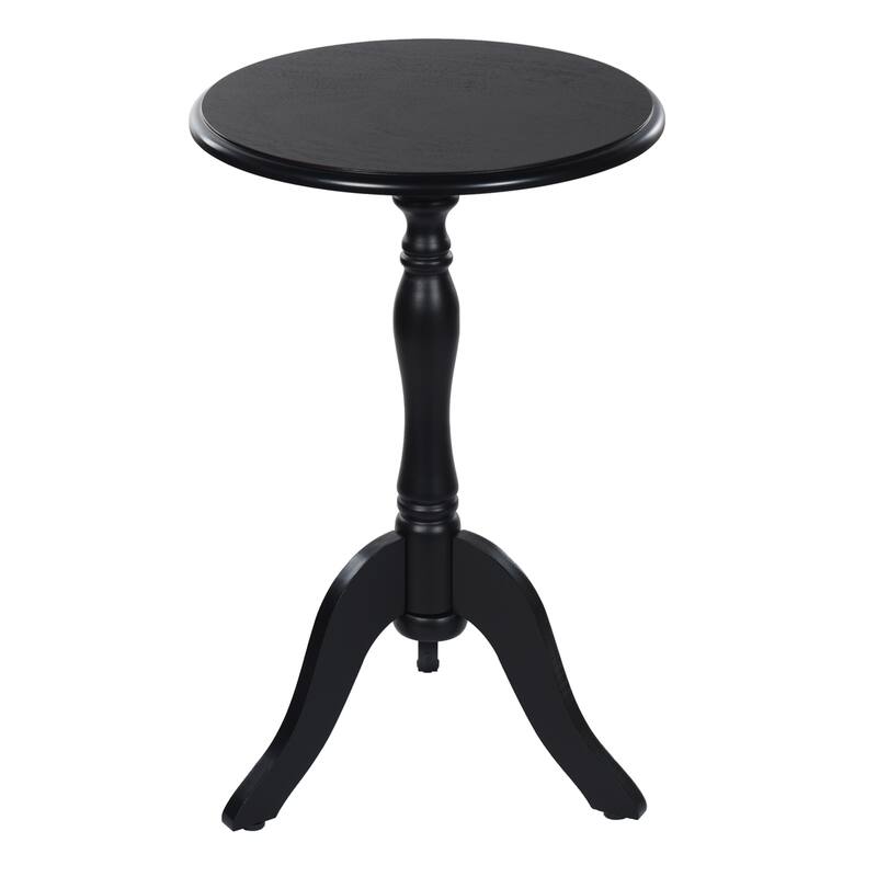 StyleCraft Harbor Breeze Round Pedestal Side Table - Classic Black