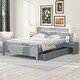 preview thumbnail 10 of 16, Queen Size Wooden Platform Bed with 2 Storage Drawers and 2 bedside tables Gray