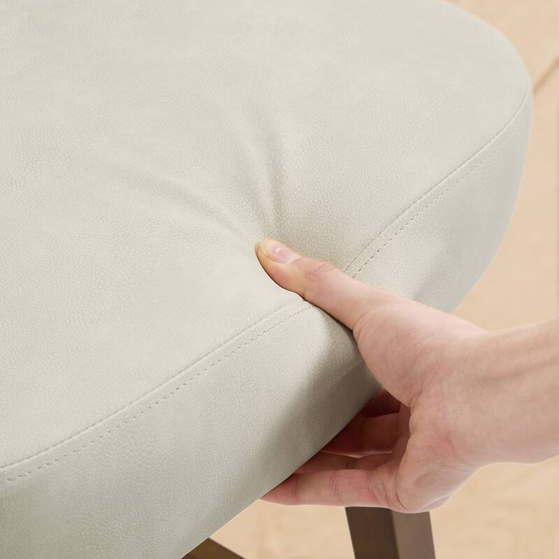 Upholstered Swivel Counter Height Bar Stools with Cutout Back and Solid Wood Frame - 38.2"H x 22.1"W x 23.6"D